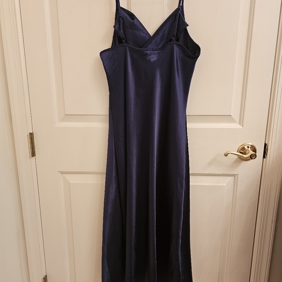 BeBe Navy Blue Cowl Neck Slip Dress, Lg - Picture 3 of 6
